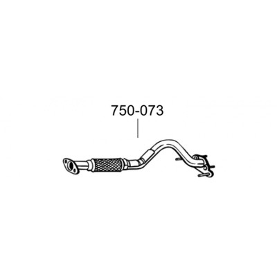 Труба приймальна Хюндай Гетз (Hyundai Getz) 02-09 (750-073) Bosal 10.67 алюмінізірованний