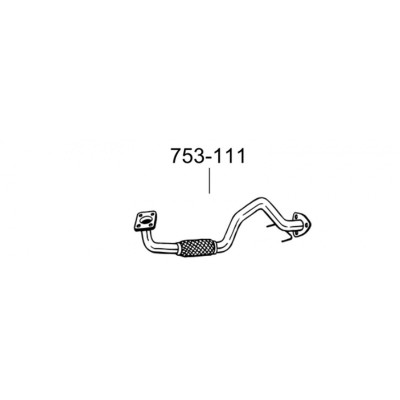 Труба Фольксваген Бора (Volkswagen Bora) 01-05 (753-111) Bosal алюмінізованно