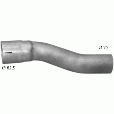 Труба вихлопна Мерседес (Mercedes) 303 din 50766 (69.46) Polmostrow алюмінізірованний