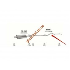 Труба кінцева Фольксваген ЛТ (Volkswagen LT) 28/35 96 -06 XLWB, 4025 mm (30.607) Polmostrow алюмінізірованний
