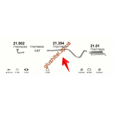 Труба середня Рено Р5 (Renault R5) 1.4 87-96 (21.354) Polmostrow алюмінізірованний