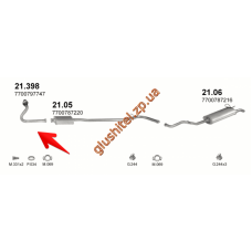 Труба колекторна Рено Р19 (Renault R19) 1.2; 1.4 89-92 (21.398) Polmostrow алюмінізірованний