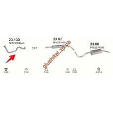 Труба приймальна Сеат Кордоба (Seat Cordoba) 1.4i 09/95 - 06/96; Сеат Ібіца (Seat Ibiza) 1.4i 06/95 - 06/96; Сеат Інка (Seat Inca) 1.4i 11/95 -05/97; Фольксваген Кадді II (Volkswagen Caddy II) 1.4i 11/95 -97; Фольксваген Поло (Volkswagen Polo) 1.4i 12/95