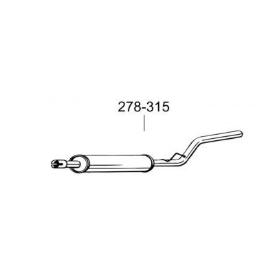 Резонатор Фольксваген Кадді III (Volkswagen Caddy III) 2.0 SDi 04- (278-315) Bosal 30.267 алюмінізований