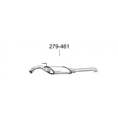 Глушник Фольксваген Пассат (Volkswagen Passat) 2.0i kat 93-96 (279-461) Bosal 30.37 алюмінізований