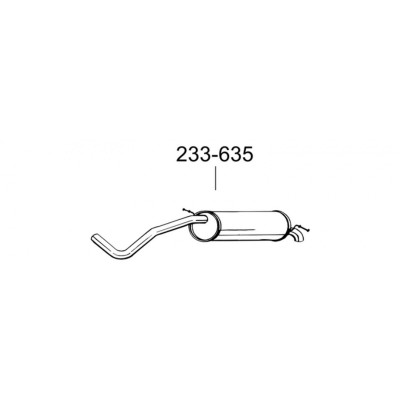 Резонатор Шкода Фабия (Skoda Fabia) / Фольксваген Поло (Volkswagen Polo) / Сеат Ибица (Seat Ibiza) 1.2 12V 01-07 (233-333) Bosal 24.47 алюмінізований