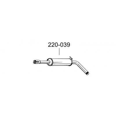 Резонатор Шкода Фабія (Skoda Fabia) 1.4i 00- (220-039) Bosal 24.34 алюмінізований