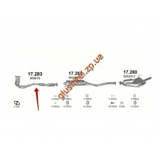 Замінник каталізатора Опель Вектра Б (Opel Vectra B) 1.8/2.0 16V 10/95-09/00 (17.283) Polmostrow алюмінізірованний